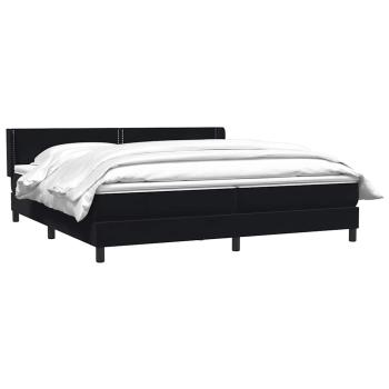 Boxspringbett mit Matratze Schwarz 180x210 cm Samt