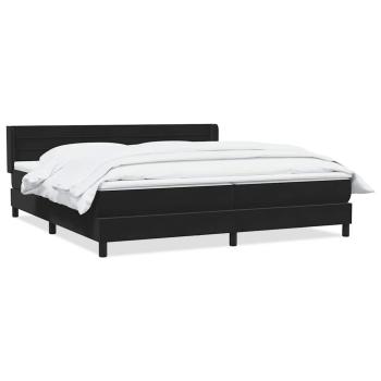 Boxspringbett mit Matratze Schwarz 180x210 cm Samt