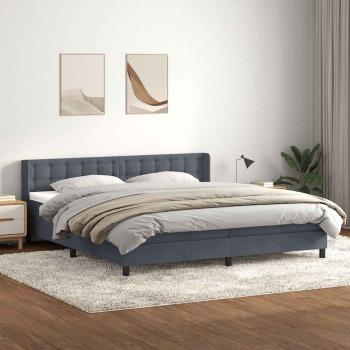 ARDEBO.de - Boxspringbett mit Matratze Dunkelgrau 180x210 cm Samt