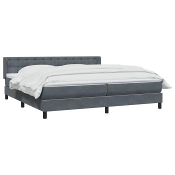 Boxspringbett mit Matratze Dunkelgrau 180x210 cm Samt