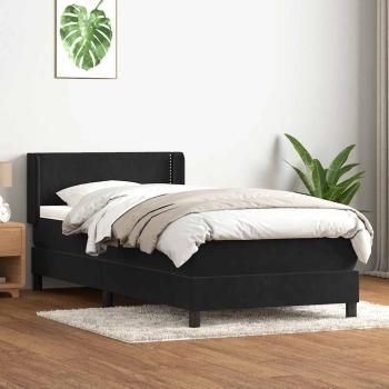 ARDEBO.de - Boxspringbett mit Matratze Schwarz 90x210 cm Samt