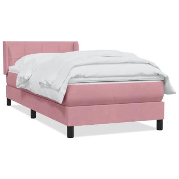 Boxspringbett mit Matratze Rosa 90x210 cm Samt