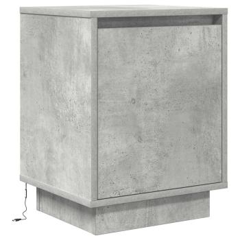 Nachttische mit LED-Leuchten 2 Stk. Betongrau 38x34x50 cm