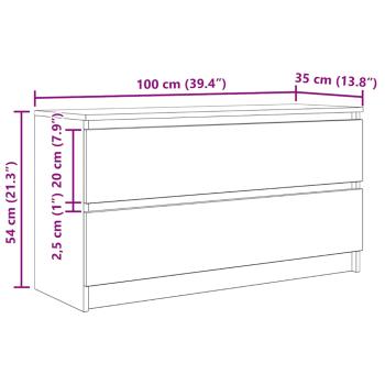 TV-Schrank Schwarz 100x35x54 cm Holzwerkstoff