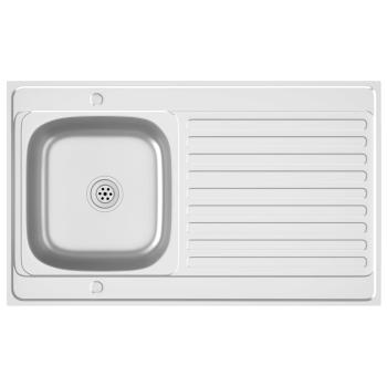 Spüle mit Abtropffläche Set Silbern 1000x600x155 mm Edelstahl