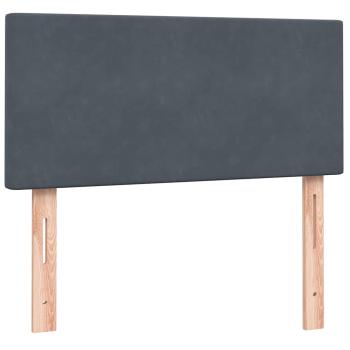 Boxspringbett mit Matratze Dunkelgrau 80x220 cm Samt