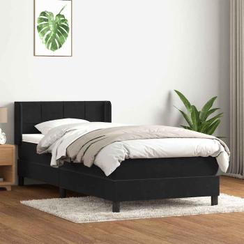 ARDEBO.de - Boxspringbett mit Matratze Schwarz 90x220 cm Samt
