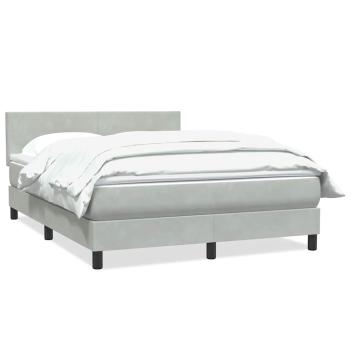 Boxspringbett mit Matratze Hellgrau 140x210 cm Samt