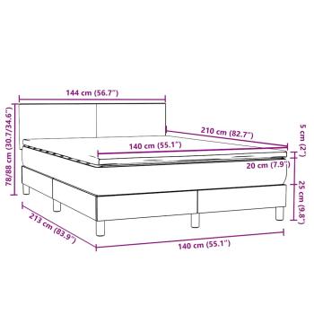 Boxspringbett mit Matratze Rosa 140x210 cm Samt
