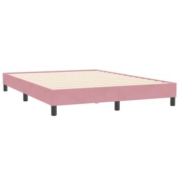 Boxspringbett mit Matratze Rosa 140x210 cm Samt