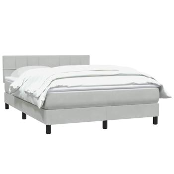 Boxspringbett mit Matratze Hellgrau 140x210 cm Samt