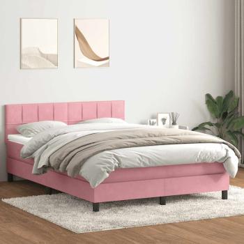 ARDEBO.de - Boxspringbett mit Matratze Rosa 140x210 cm Samt