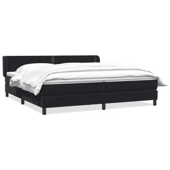 Boxspringbett mit Matratzen Schwarz 180x210 cm Samt