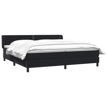 Boxspringbett mit Matratzen Schwarz 180x210 cm Samt