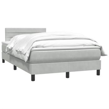 Boxspringbett mit Matratze Hellgrau 120x220 cm Samt