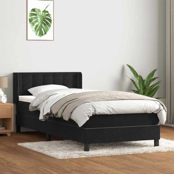 ARDEBO.de - Boxspringbett mit Matratze Schwarz 80x220 cm Samt