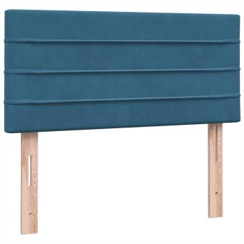 Boxspringbett mit Matratze Dunkelblau 90x220 cm Samt