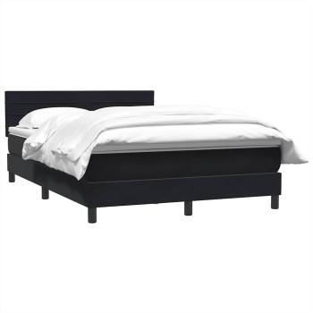 Boxspringbett mit Matratze Schwarz 140x210 cm Samt