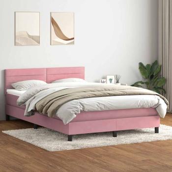 ARDEBO.de - Boxspringbett mit Matratze Rosa 160x220 cm Samt