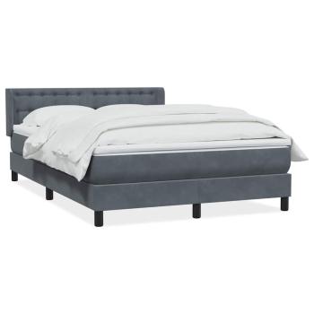 Boxspringbett mit Matratze Dunkelgrau 140x220 cm Samt