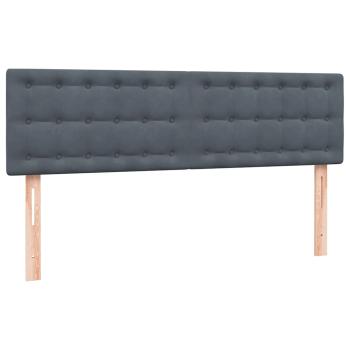 Boxspringbett mit Matratze Dunkelgrau 140x220 cm Samt