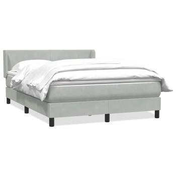Boxspringbett mit Matratze Hellgrau 160x210 cm Samt