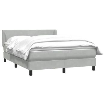 Boxspringbett mit Matratze Hellgrau 160x210 cm Samt