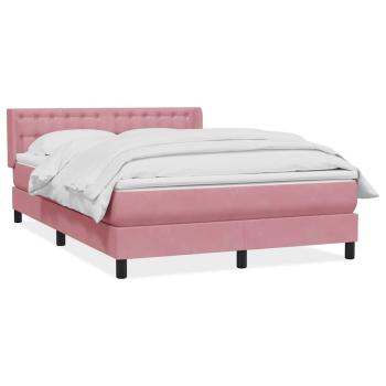 Boxspringbett mit Matratze Rosa 140x210 cm Samt