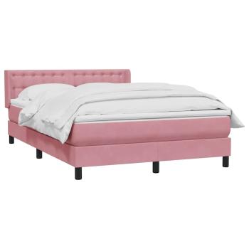 Boxspringbett mit Matratze Rosa 140x210 cm Samt