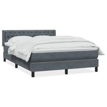 Boxspringbett mit Matratze Dunkelgrau 160x220 cm Samt