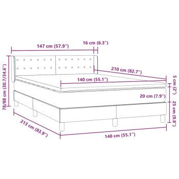 Boxspringbett mit Matratze Dunkelgrün 140x210 cm Samt