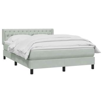 Boxspringbett mit Matratze Hellgrau 140x210 cm Samt