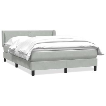 Boxspringbett mit Matratze Hellgrau 160x210 cm Samt