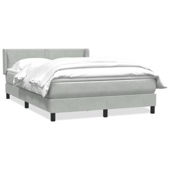 Boxspringbett mit Matratze Hellgrau 140x210 cm Samt