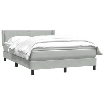 Boxspringbett mit Matratze Hellgrau 140x210 cm Samt