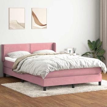 ARDEBO.de - Boxspringbett mit Matratze Rosa 160x210 cm Samt