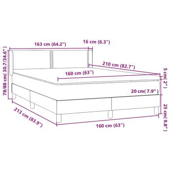 Boxspringbett mit Matratze Rosa 160x210 cm Samt