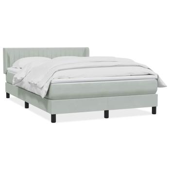 Boxspringbett mit Matratze Hellgrau 140x210 cm Samt
