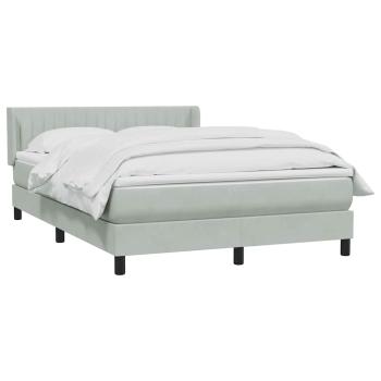 Boxspringbett mit Matratze Hellgrau 140x210 cm Samt