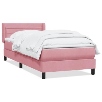 Boxspringbett mit Matratze Rosa 90x210 cm Samt