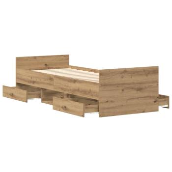 Bettgestell ohne Matratze Artisan-Eiche 90x200cm Holzwerkstoff