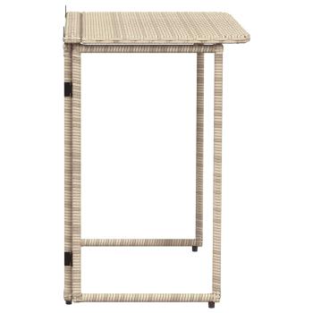 ARDEBO.de - Gartentisch Klappbar Beige 90x51x75 cm Poly Rattan
