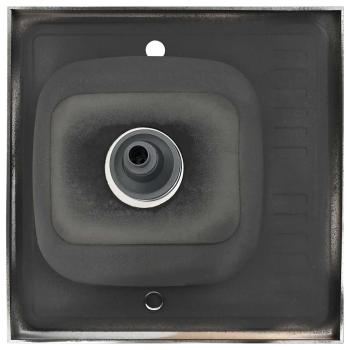 Spüle mit Abtropffläche Set Silbern 600x600x155 mm Edelstahl