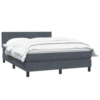 Boxspringbett mit Matratze Dunkelgrau 140x210 cm Samt