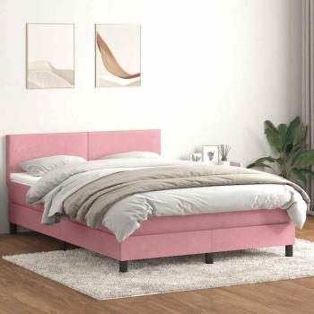 ARDEBO.de - Boxspringbett mit Matratze Rosa 140x220 cm Samt