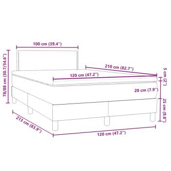 Boxspringbett mit Matratze Schwarz 120x210 cm Samt