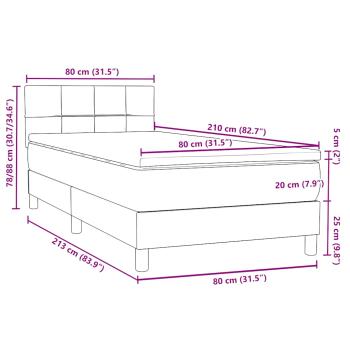 Boxspringbett mit Matratze Dunkelblau 80x210 cm Samt