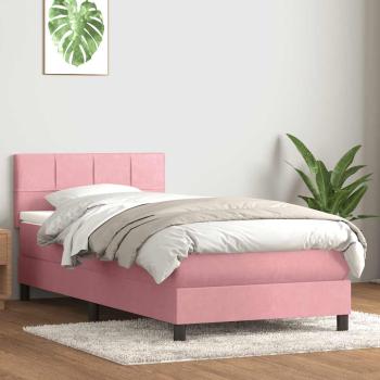 ARDEBO.de - Boxspringbett mit Matratze Rosa 90x210 cm Samt