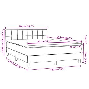 Boxspringbett mit Matratze Dunkelgrau 140x210 cm Samt