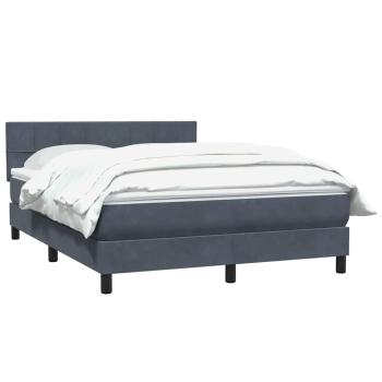 Boxspringbett mit Matratze Dunkelgrau 140x210 cm Samt